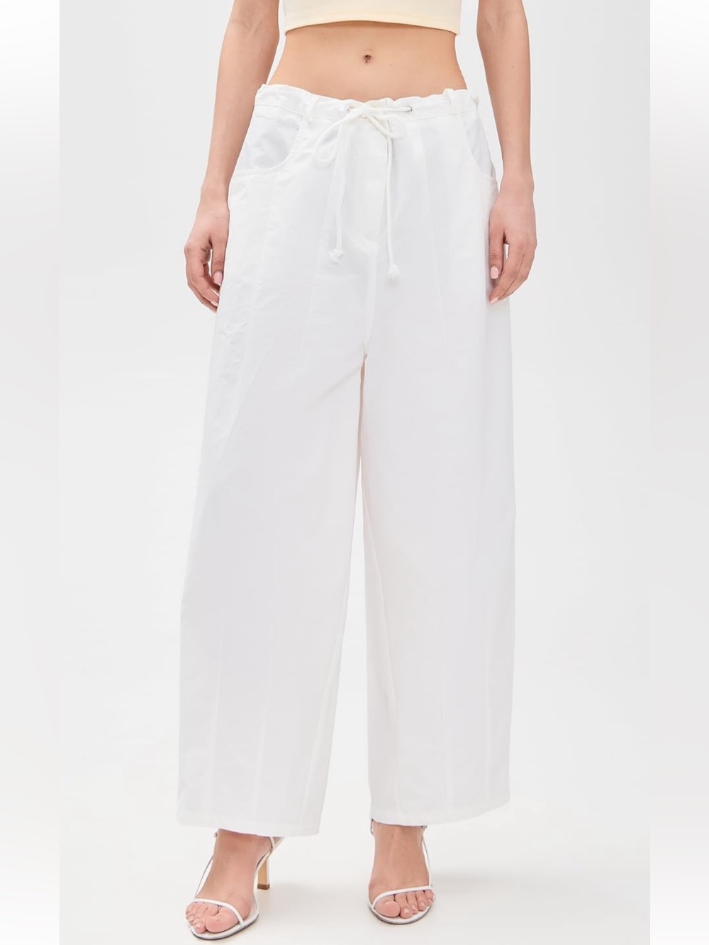 Lioness White Wide-Leg Drawstring Pants